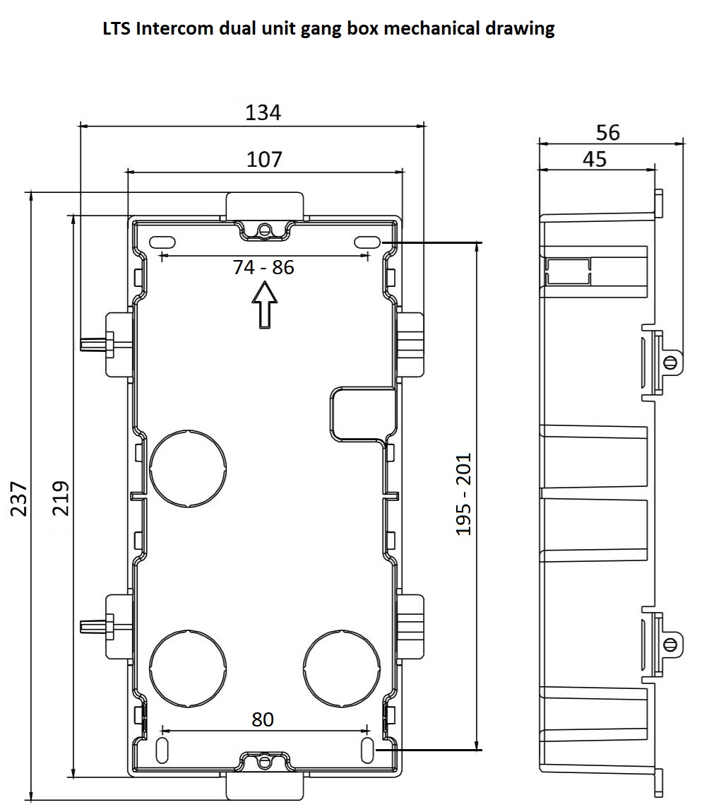 LTS - IP/2W 2x Modules Frame - (Flush Mount)