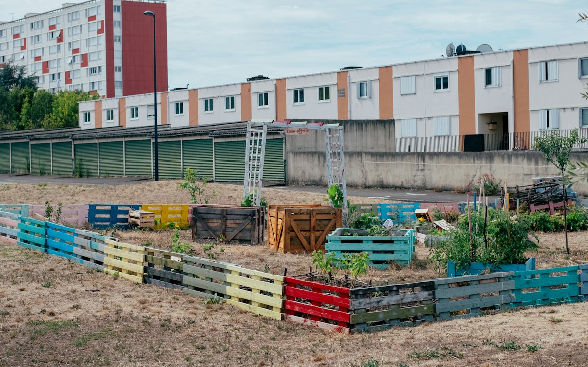 Fenced construction site