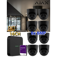 8 x 8MP + 16CH 8TB AJAX BLK