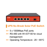WI-TEK 5 Port UPS PoE Switch 15A