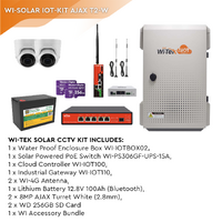 WI-TEK Solar IoT Kit with 2 Ajax Turret Cameras White