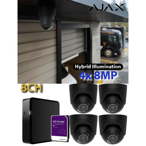 4 x 8MP HL + 8CH 4TB AJAX BLK