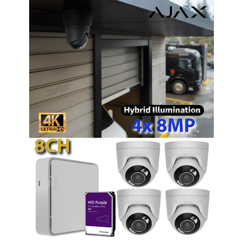 4 x 8MP HL + 8CH 4TB AJAX WTE