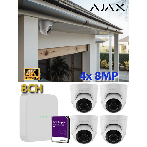 4 x 8MP + 8CH 4TB AJAX WTE