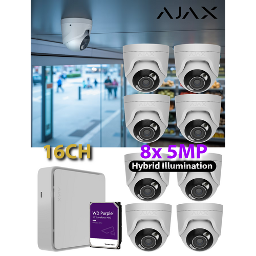 8 x 5MP HL + 16CH 4TB AJAX WTE