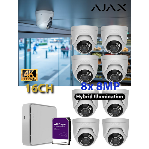 8 x 8MP HL + 16CH 8TB AJAX WTE