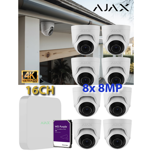 8 x 8MP + 16CH 8TB AJAX WTE