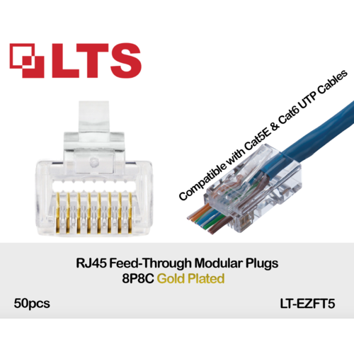 Cat5e/Cat6 Feed-Through ( 50pcs Pack )