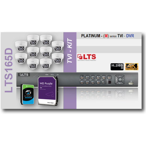 16ch TVI-DVR (4TB) + 10x (5MP) Camera KIT
