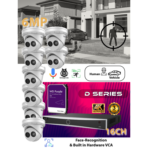 16ch NVR (4TB) + 8x (6MP) Camera KIT