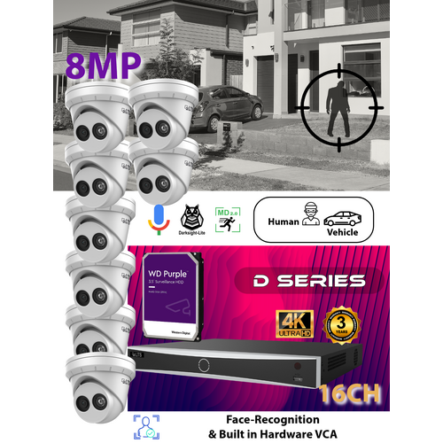 16ch NVR (6TB) + 8x (8MP) Camera KIT