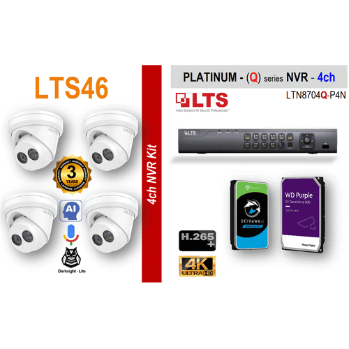 4ch NVR (2TB) + 4x (6MP) Camera KIT