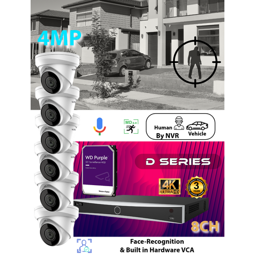8ch NVR (4TB) + 6x (4MP) Camera KIT