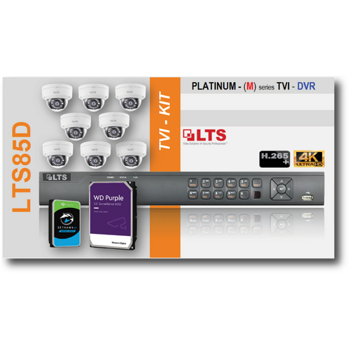 8ch TVI-DVR (4TB) + 8x (5MP) Camera KIT