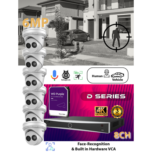 8ch NVR (4TB) + 6x (6MP) Camera KIT