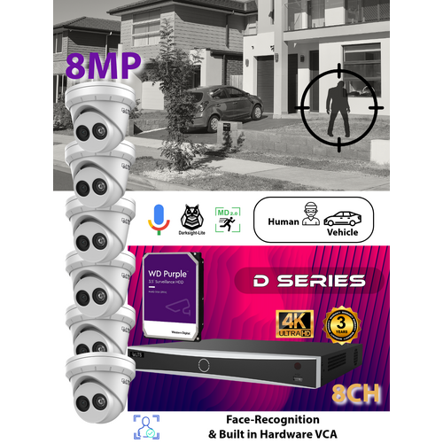 8ch NVR (4TB) + 6x (8MP) Camera KIT
