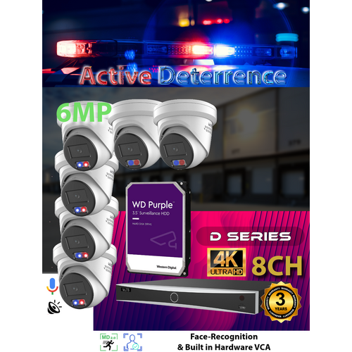 8ch NVR + 6x 6MP Active Det