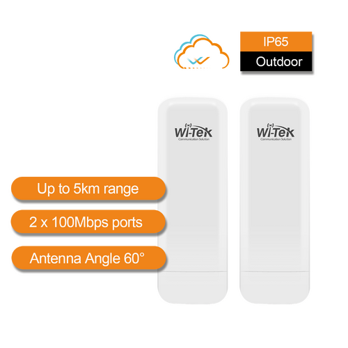 WI-TEK 5km Outdoor 300Mbps Wireless Point-to-Point CPE Kit