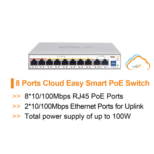 WI-TEK 8 Port Easy Cloud PoE Switch