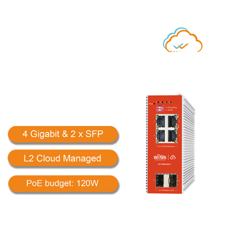 WI-TEK Industrial Cloud 4 Port PoE Switch