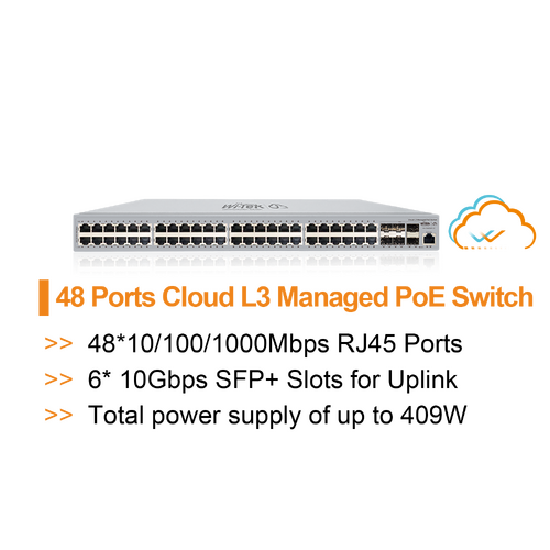 WI-TEK L3 Managed 48 Port Cloud PoE Switch