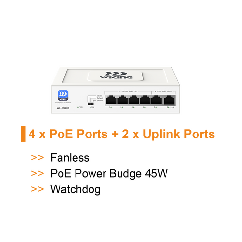 WI-TEK Wiking 4 Port PoE Switch